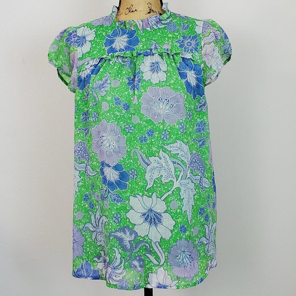 Joie Embroidered Blouse Sz M